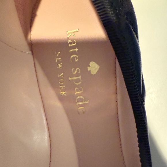 Kate Spade Pauline Black Patent Quilted Leather Flats 8.5 New - Picture 7 of 9